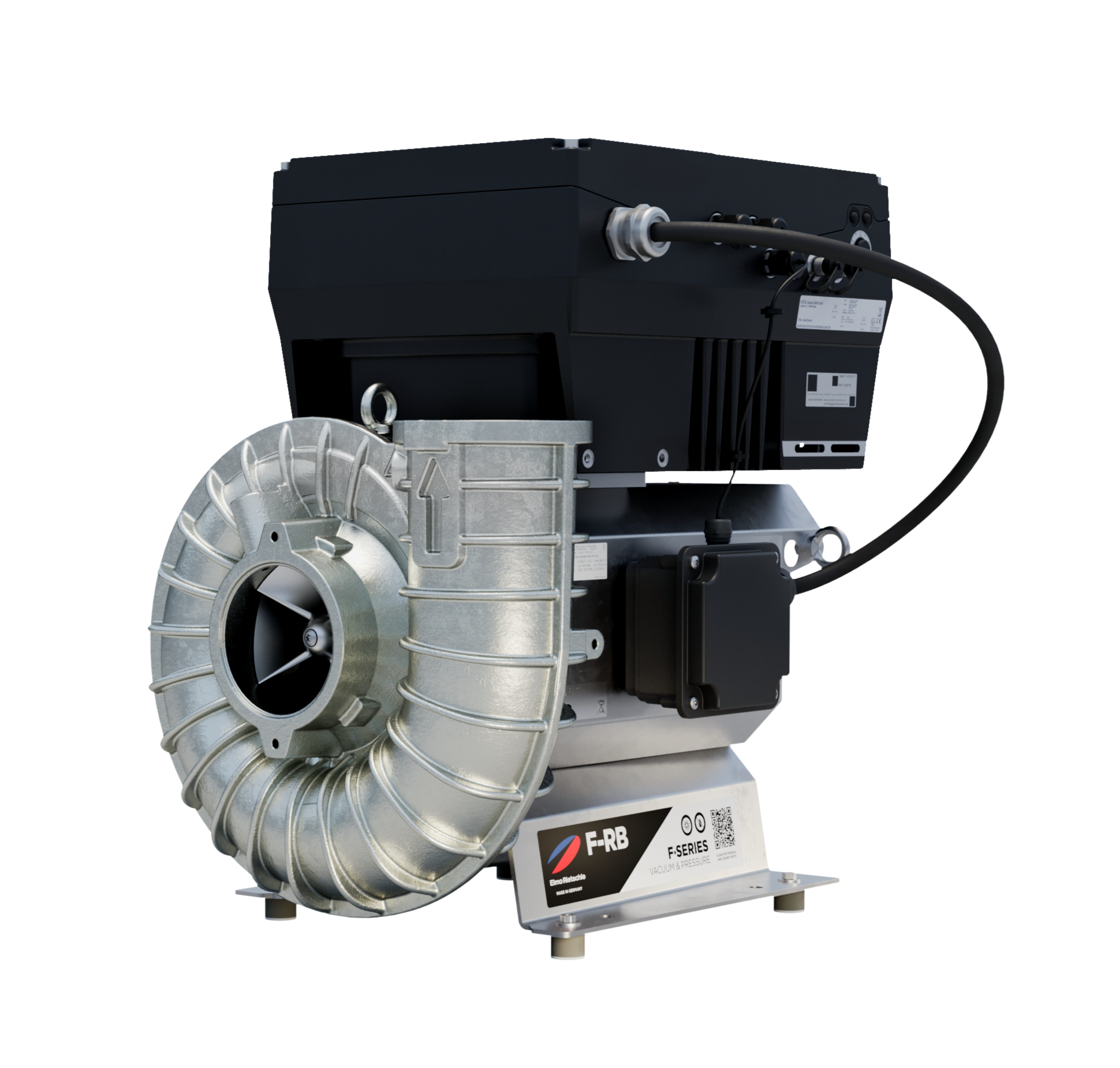 The F-Series features radial vacuum pumps manufactured by Elmo Rietschle.